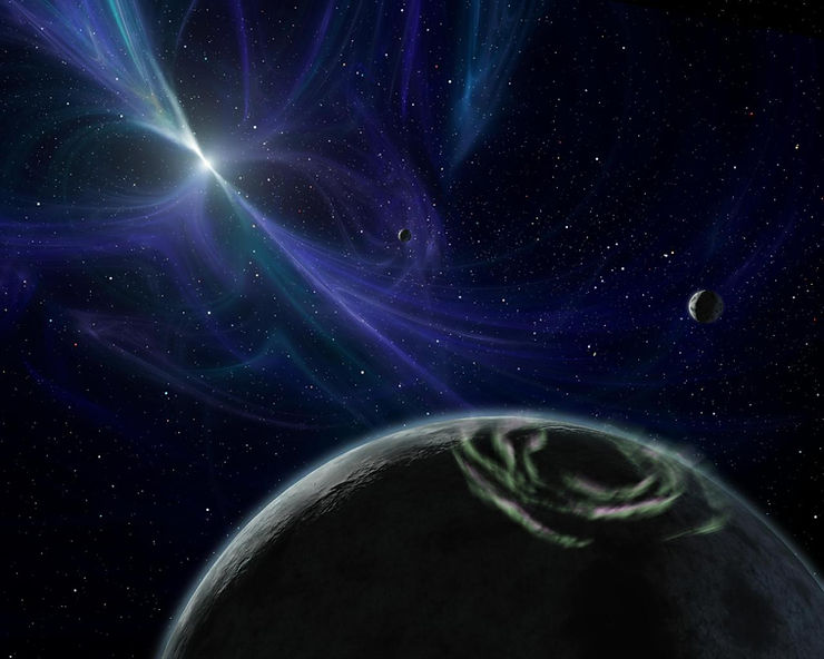 Artist impression of a pulsar planet