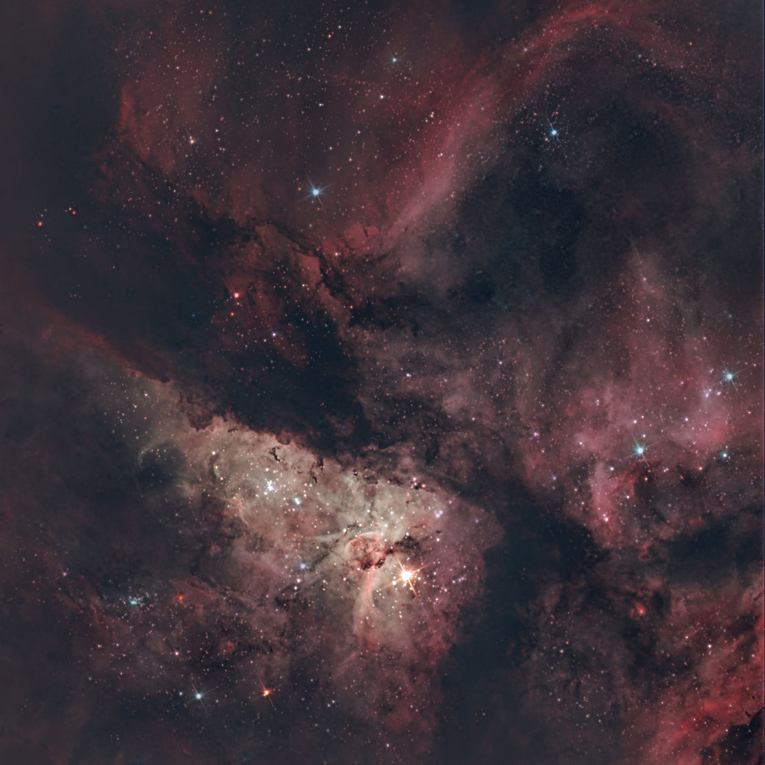 Carina nebula and stars