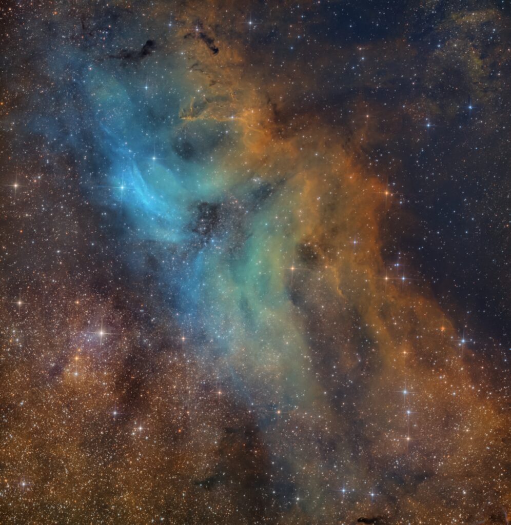 SH2-34 Nebula against a dense starfield.
