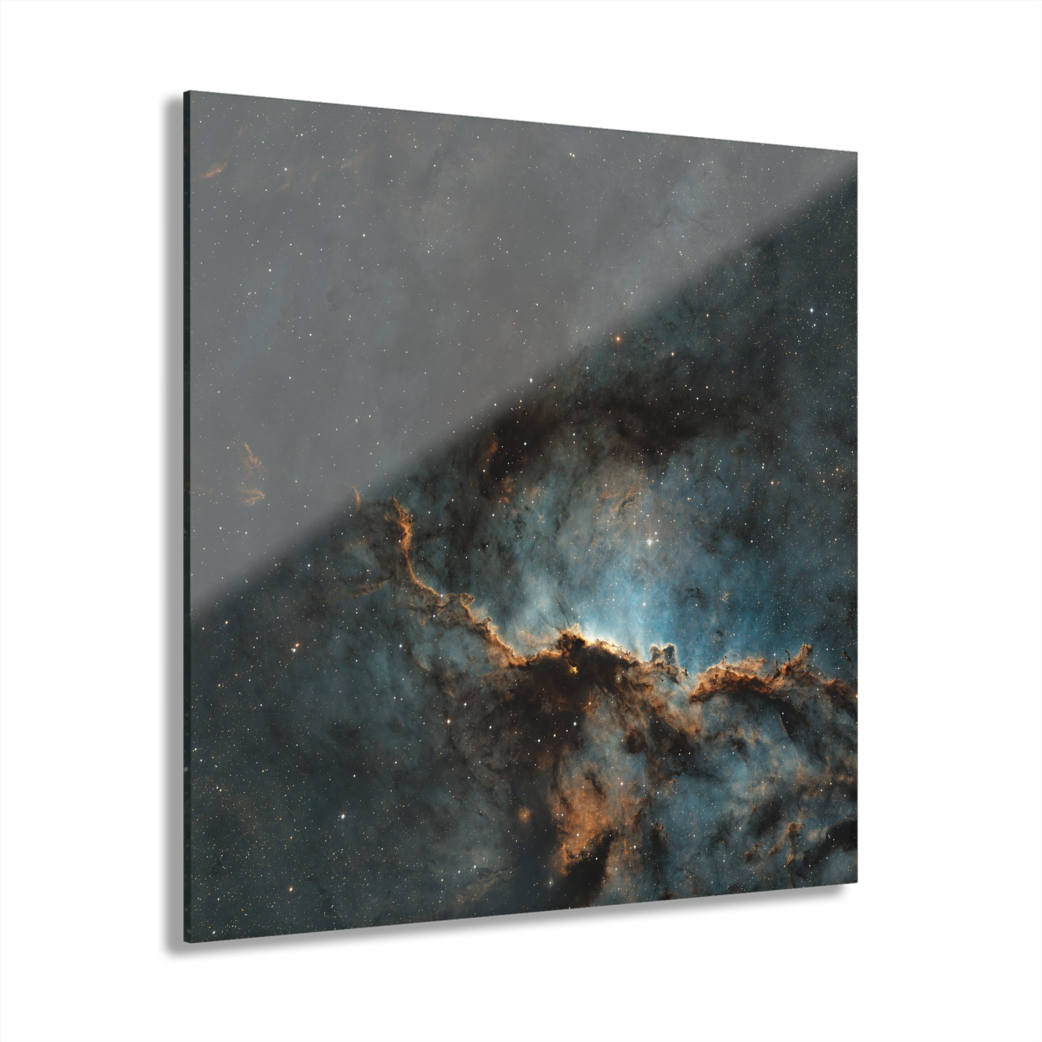 Fighting Dragons of Ara Nebula Space Acrylic Print (French Cleat Hanging) 12″ x 12″