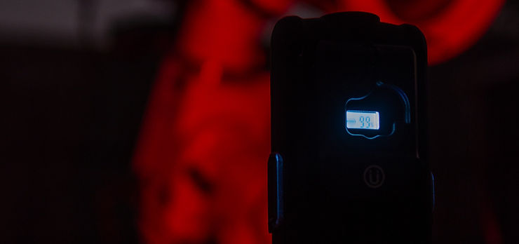 The LCD battery indicator display screen.